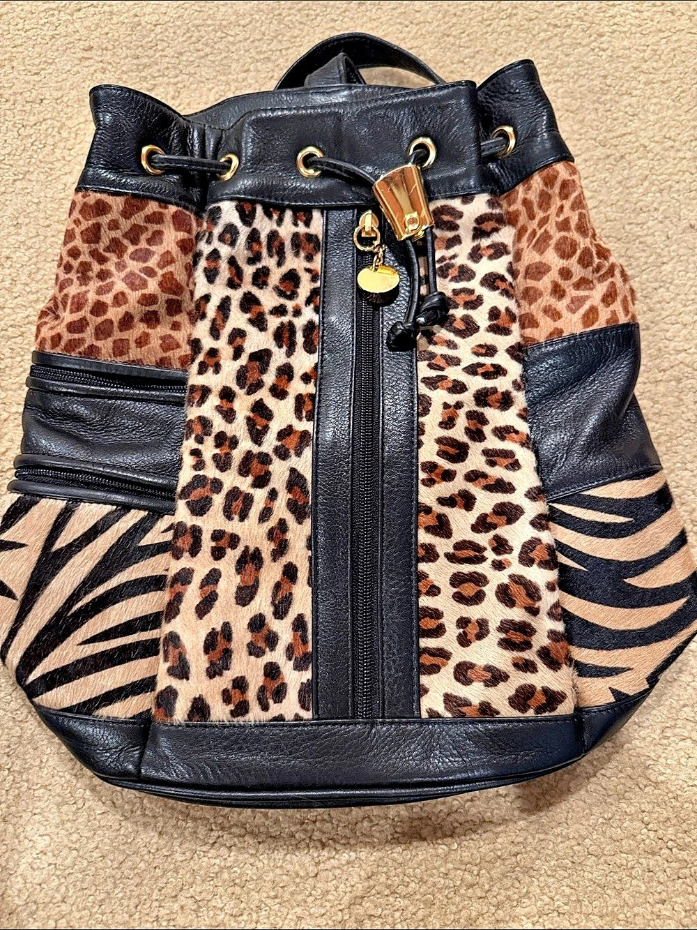 Cache Animal Print Leather in Black & Brown